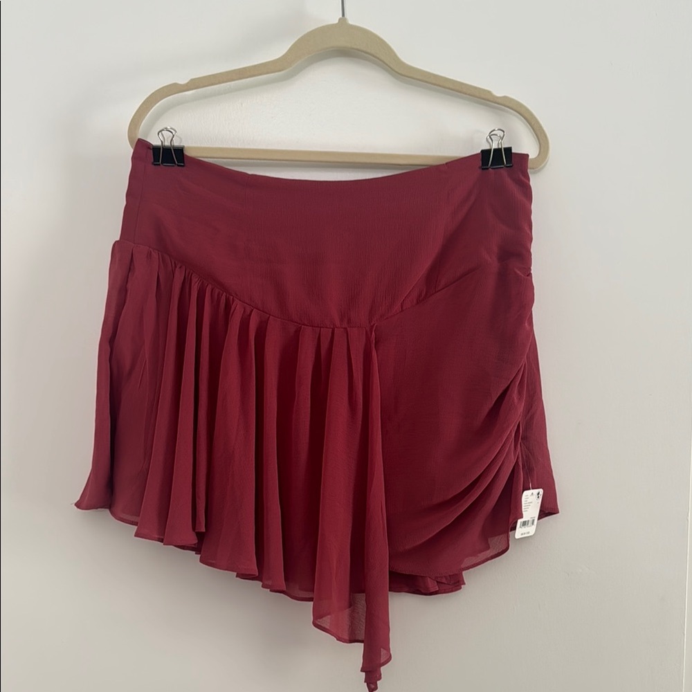 Free People Miss Crimson Asymmetrical Mini Skirt – NWT Size 10